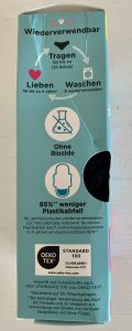 o.b. Periodenslip in der Verpackung von der rechten Seite