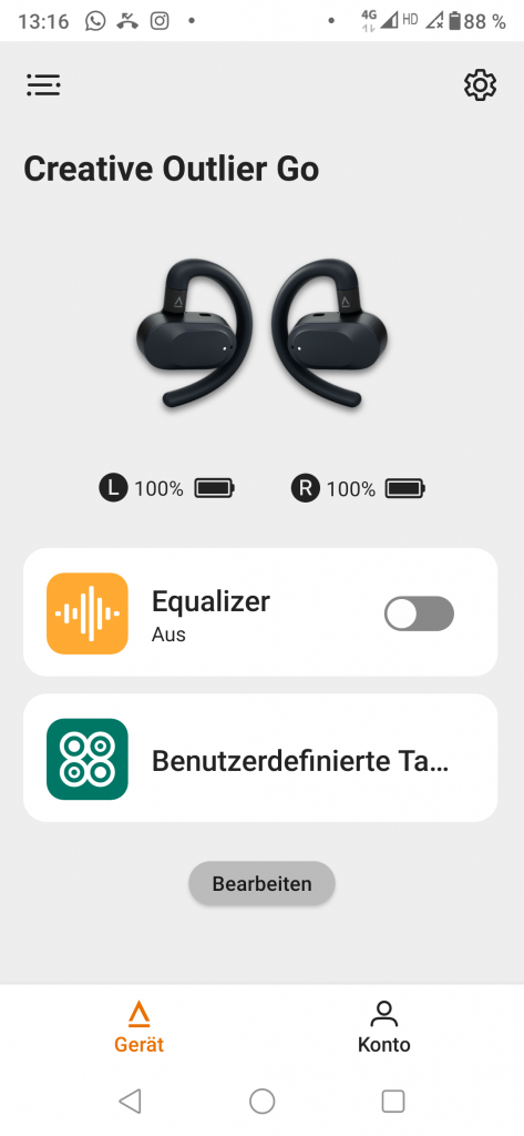 Creative Outlier Go Bluetooth-Kopfhörer Screenshot