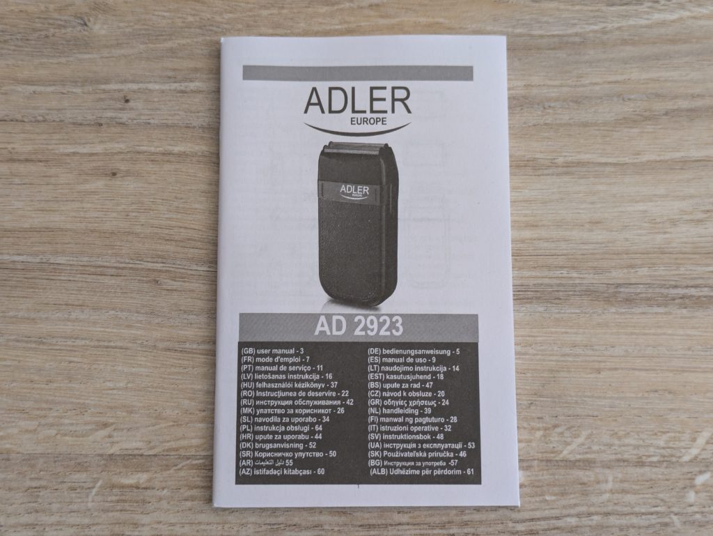 Anleitung des ADLER AD 2923 Rasierers
