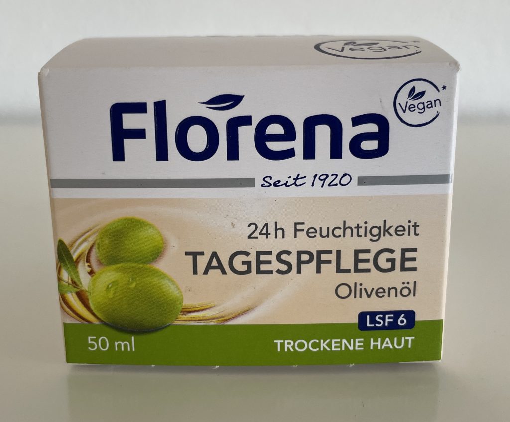 Florena 24 h Feuchtigkeit Gesichtscreme in der Verpackung von vorne