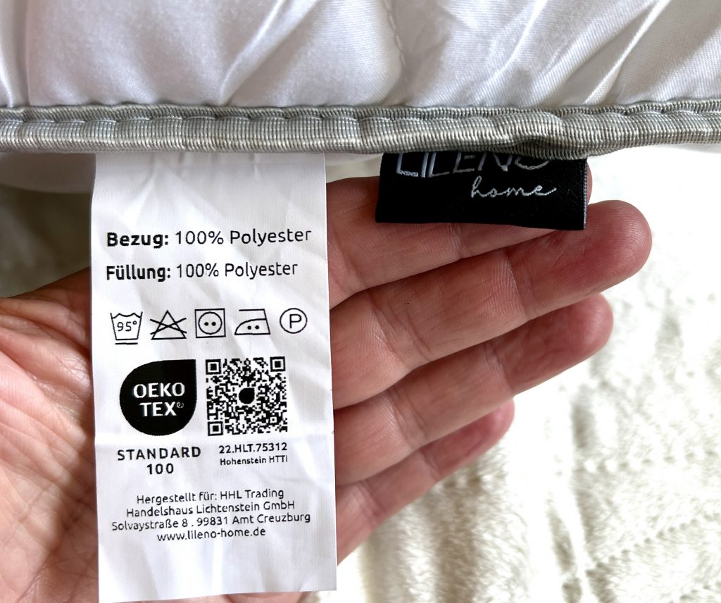 LILENO HOME Kopfkissen Pflegehinweise