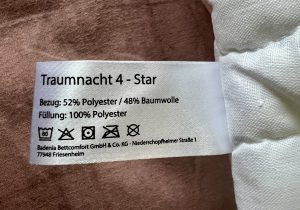 TRAUMNACHT 4-Star Kopfkissen Pflegehinweise