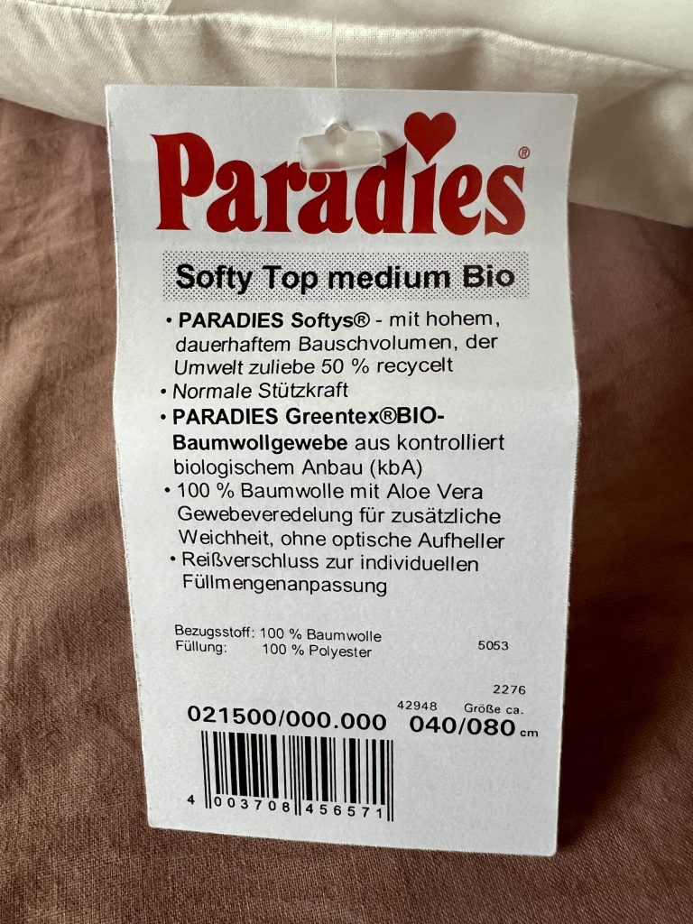 Paradies Softy Top Bio Medium Kopfkissen