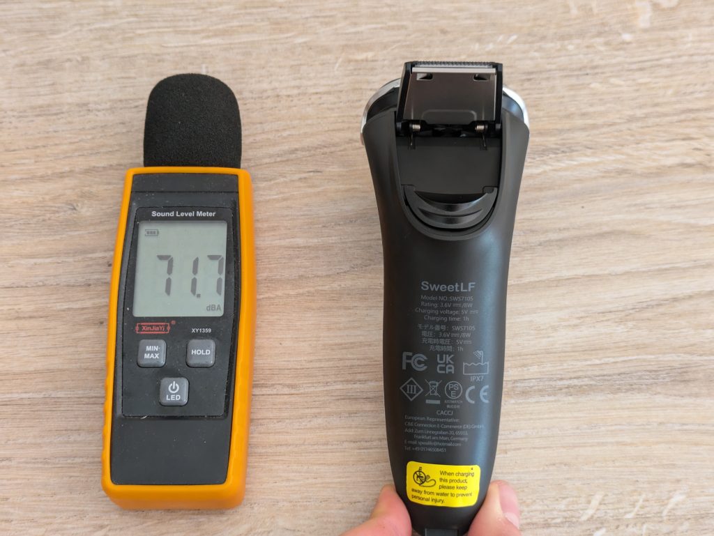 Lautstärke des Trimmers des SweetLF SWS7105 Rasierers