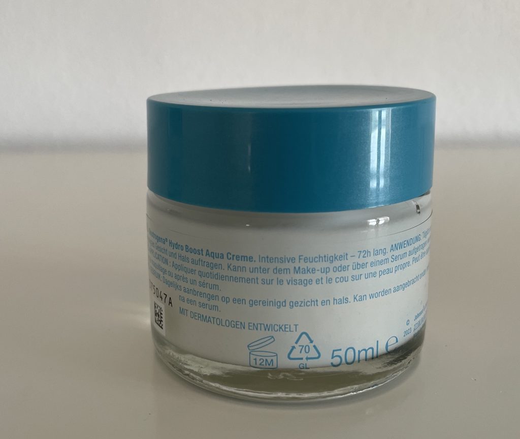 Neutrogena Hydro Boost Gesichtscreme Tiegel von hinten