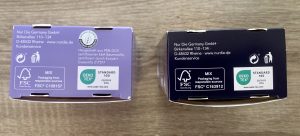 Nur Die „Alles geregelt“ Periodenunterwäsche Set in der Verpackung von unten