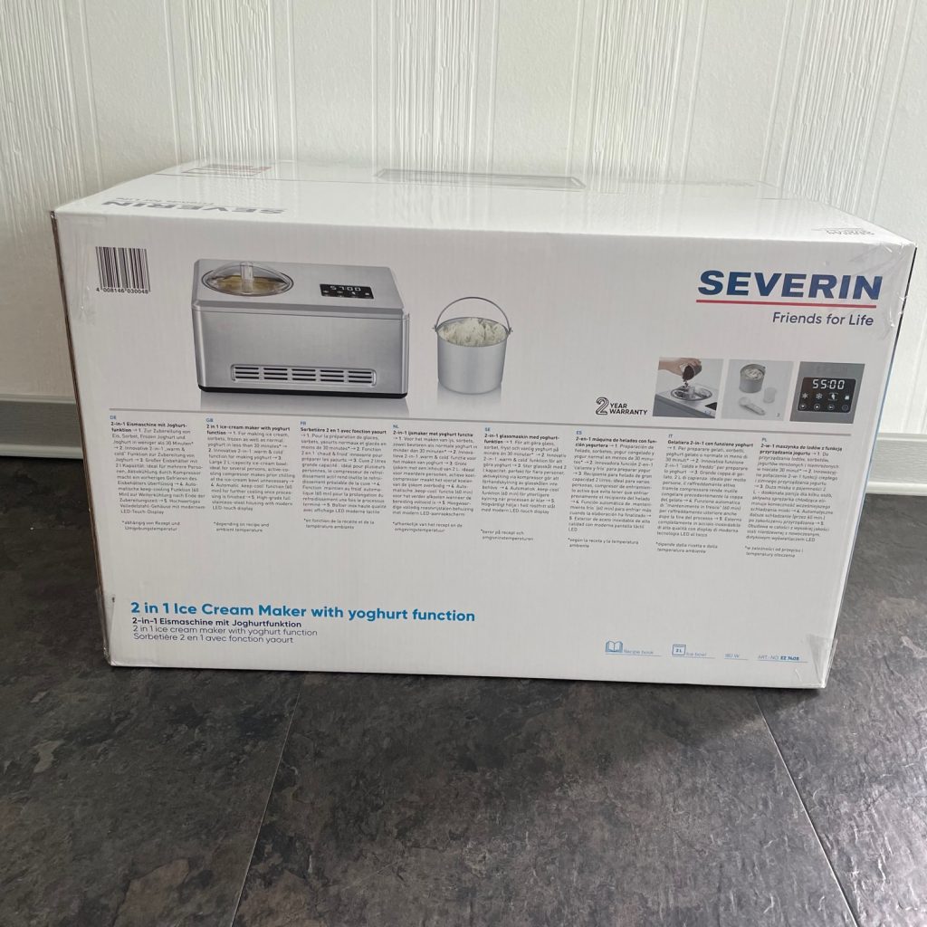SEVERIN EZ 7406 Eismaschine Karton Rückseite