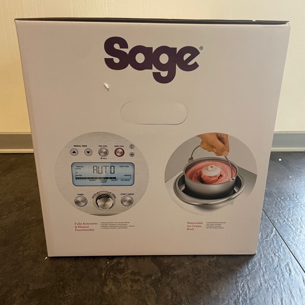Sage The Smart Scoop Eismaschine Karton Seitenansicht