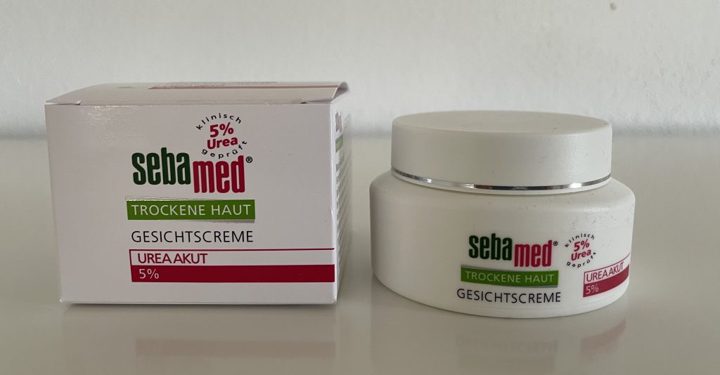 Sebamed Trockene Haut Urea Akut 5% Gesichtscreme ausgepackt mit Verpackung