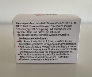 Sebamed Trockene Haut Urea Akut 5% Gesichtscreme in der Verpackung von hinten