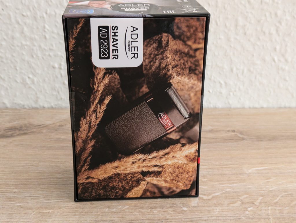 Verpackung des ADLER AD 2923 Rasierers von hinten