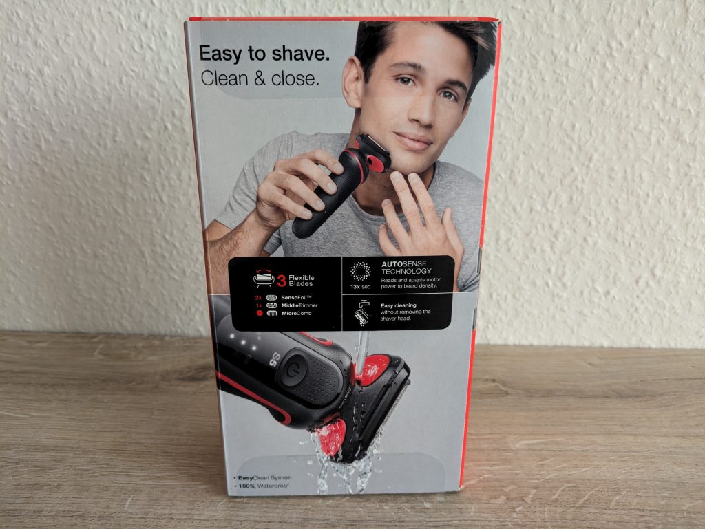 Verpackung des Braun Series 5 51-R1000s Rasierers von hinten