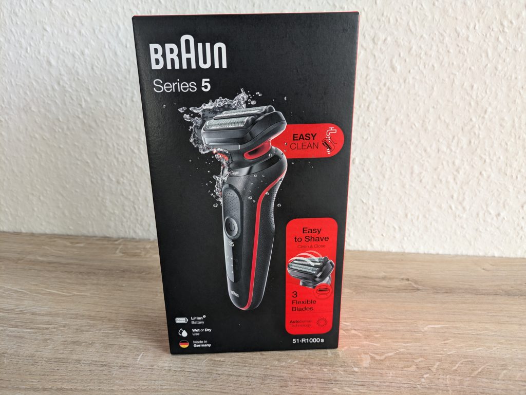 Verpackung des Braun Series 5 51-R1000s Rasierers von vorne