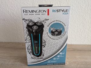 Verpackung des Remington R6 Aqua Rasierers von vorne