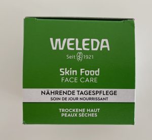 WELEDA Skin Food Feuchtigkeit & Glow Gesichtscreme in der Verpackung von oben