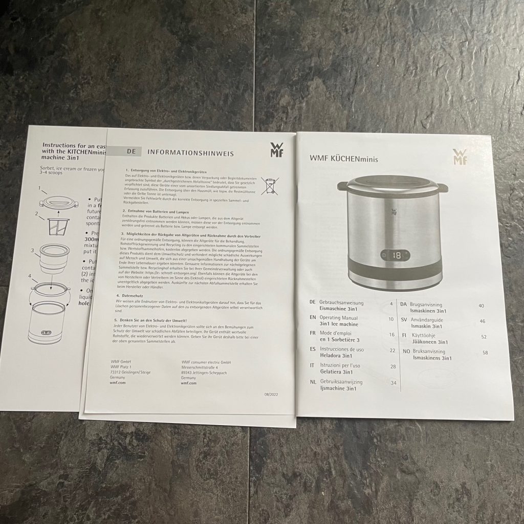 WMF Küchenminis 3in1 Eismaschine Anleitung
