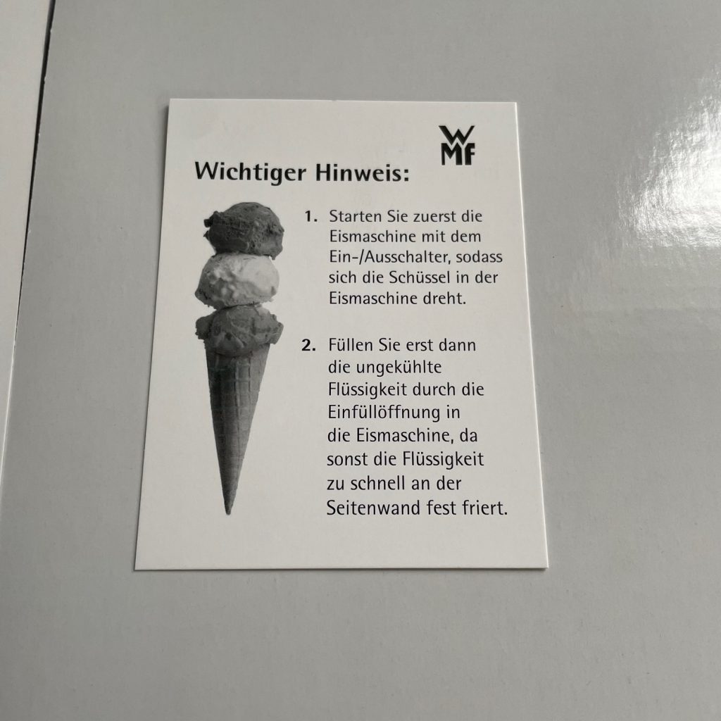 WMF Küchenminis 3in1 Eismaschine Hinweis
