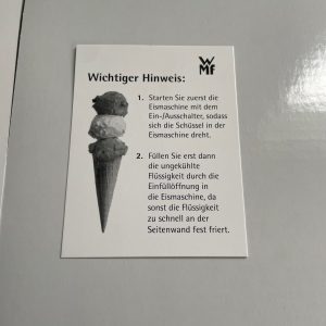 WMF Küchenminis 3in1 Eismaschine Hinweis