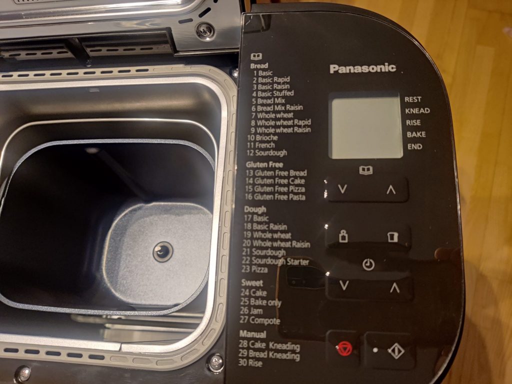 Panasonic SD-R2530K Brotbackautomat Bedienfeld mit Backform