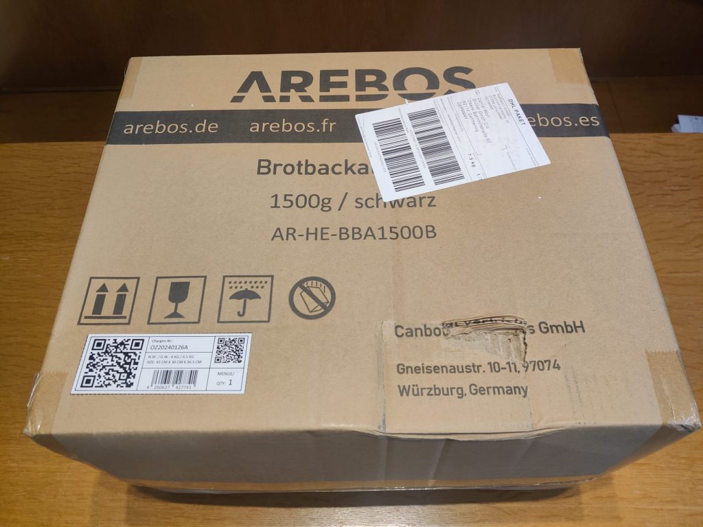 Arebos 4260627427741 Brotbackautomat Außenverpackung