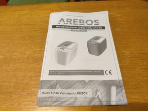 Arebos 4260627427741 Brotbackautomat Anleitung