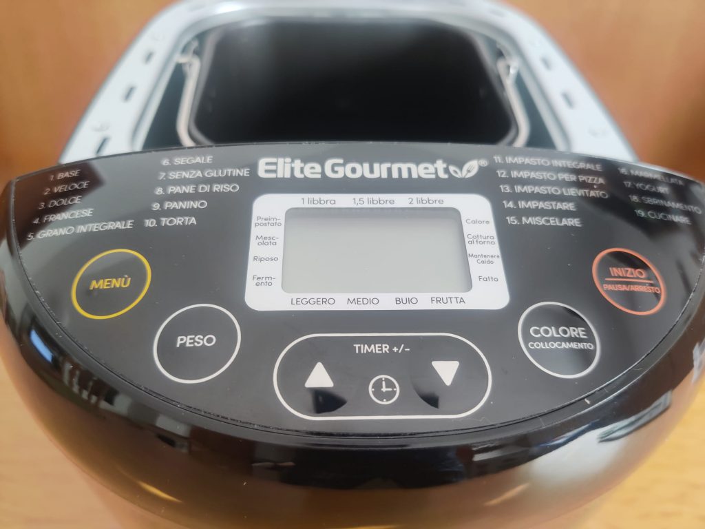 Elite Gourmet EBM8103B Brotbackautomat Bedienfeld