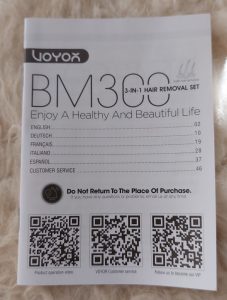 VOYOR BM300 Epilierer Bedienungsanleitung