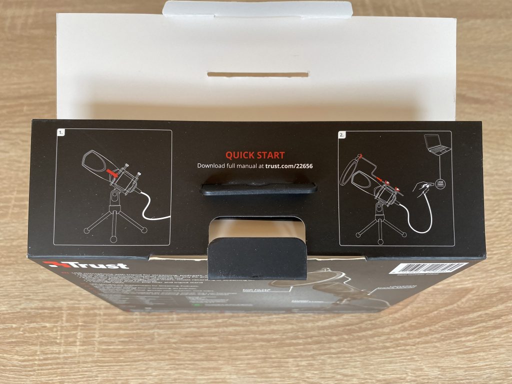 Trust GXT 232 Mantis Mikrofon Detail Verpackung Anleitung