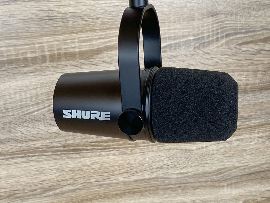 Shure MV7X Mikrofon aufgebaut