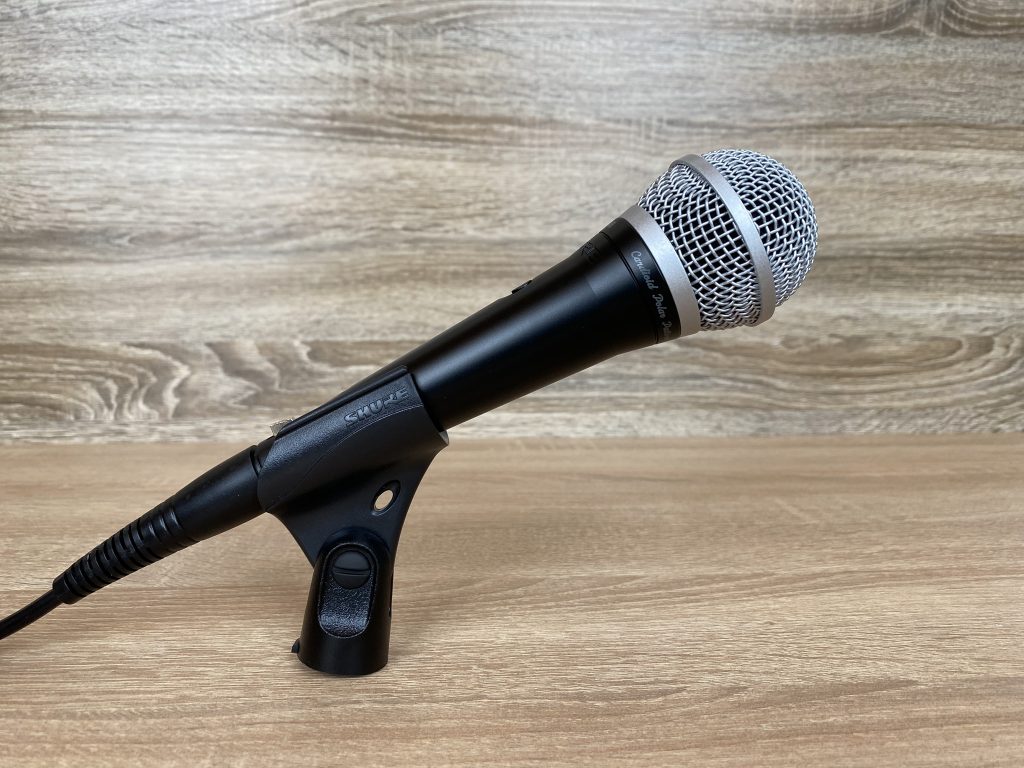 Shure PGA48 Mikrofon aufgebaut
