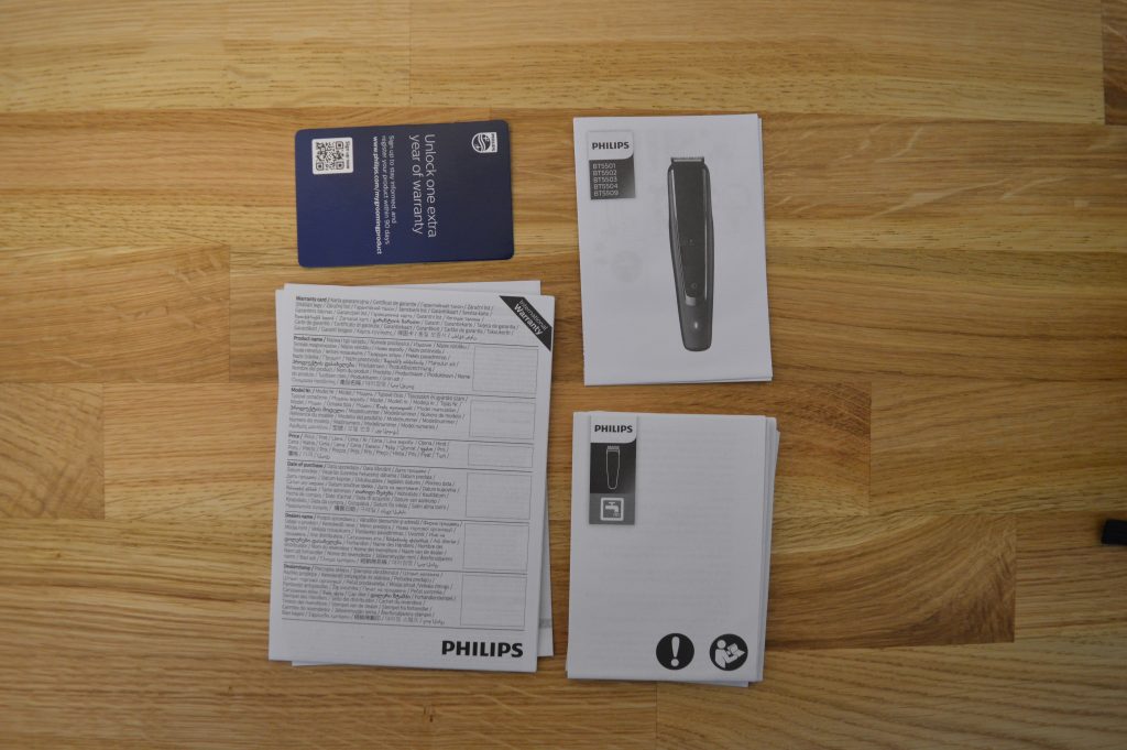 Philips BT5502-15 Bartschneider Bedienungsanleitung Sicherheitsdatenblatt Garantiehinweise