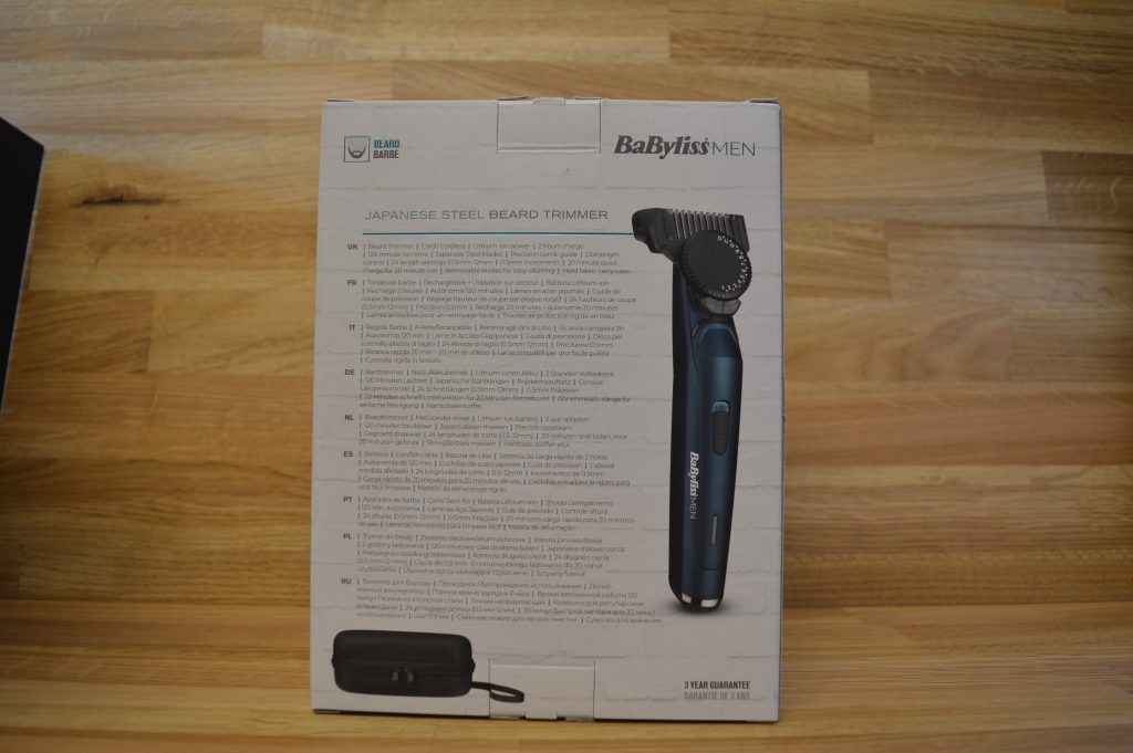 BaByliss T890E Bartschneider Verpackung Rückansicht
