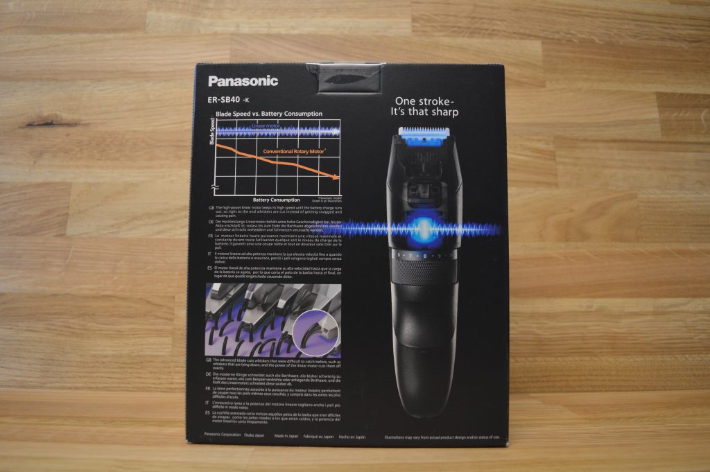 Panasonic ER-SB40 Bartschneider Verpackung Rückansicht