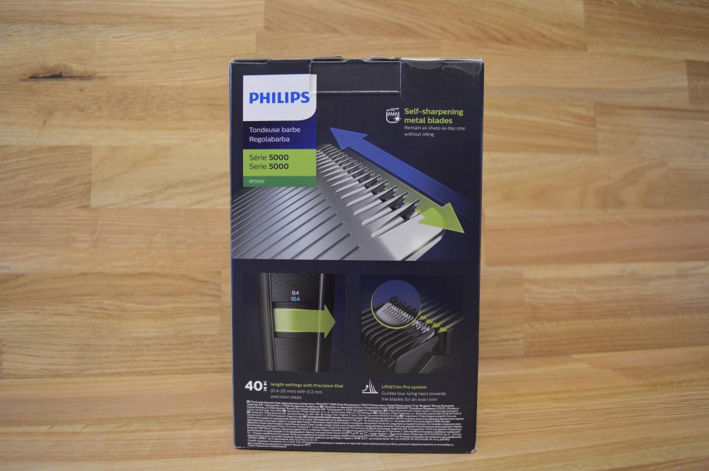 Philips BT5502-15 Bartschneider Verpackung Rückansicht