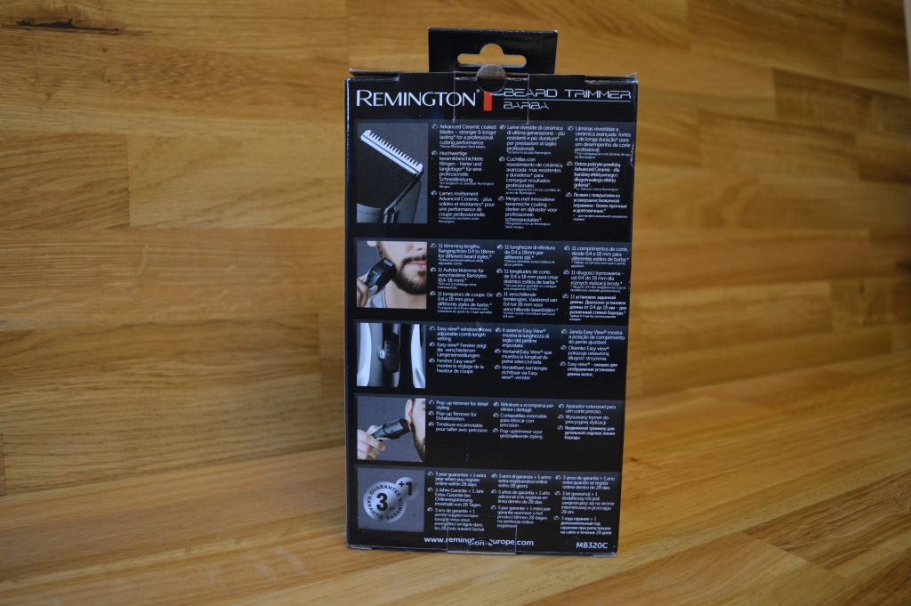 Remington MB320C Bartschneider Verpackung Rückansicht