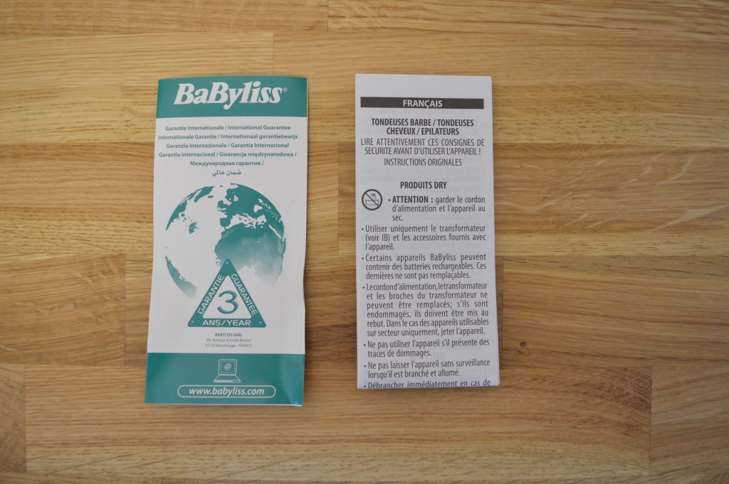 BaByliss T890E Bartschneider Sicherheitshinweise und Garantierhinweise