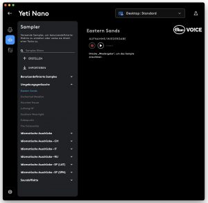 Logitech G Blue Yeti Nano Mikrofon G Hub Software verschiedene Samples