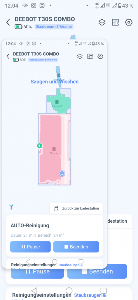 Ecovacs Deebot T30S Combo Complete Saug-Wisch-Roboter Screenshot