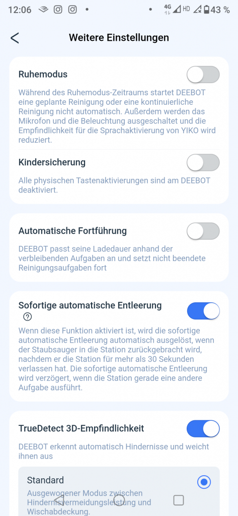 Ecovacs Deebot T30S Combo Complete Saug-Wisch-Roboter Screenshot