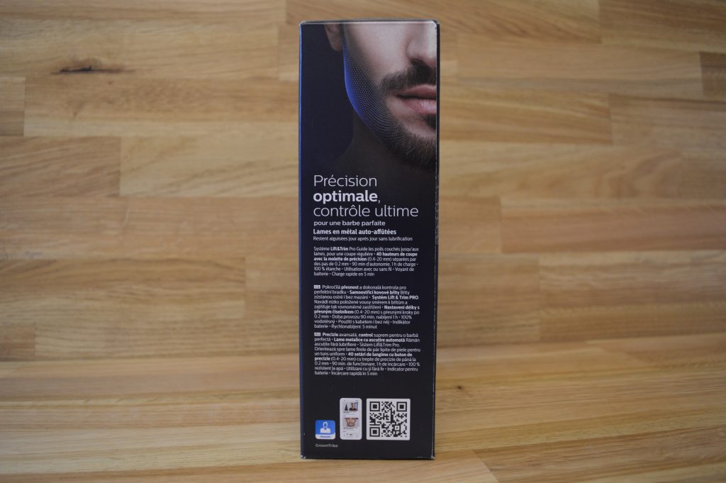 Philips BT5502-15 Bartschneider Verpackung Seitenansicht Links