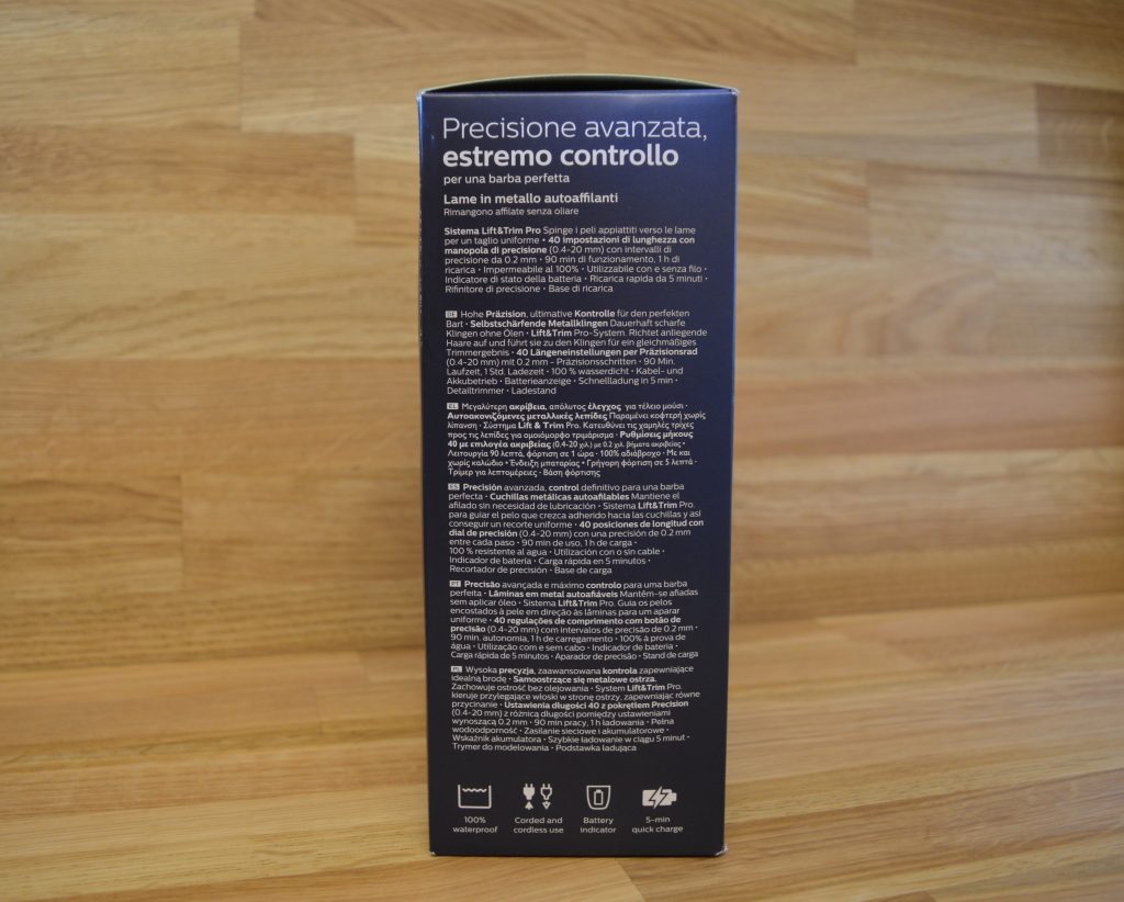 Philips BT5515-15 Bartschneider Verpackung Seitenansicht
