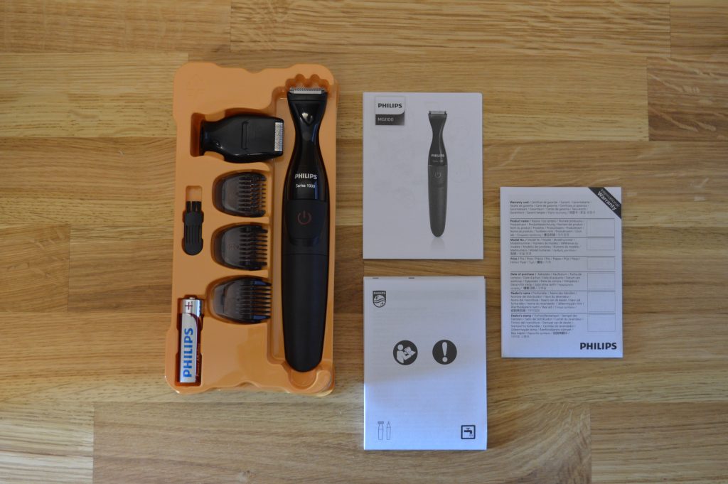 Philips MG1100-16 Multigroom Bartschneider Verpackungsinhalt
