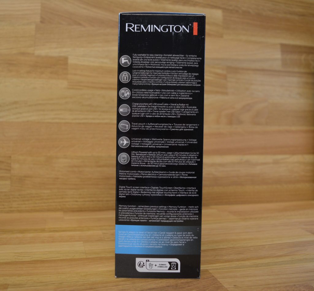 Remington MB4700 Bartschneider Verpackung Seitenansicht Rechts