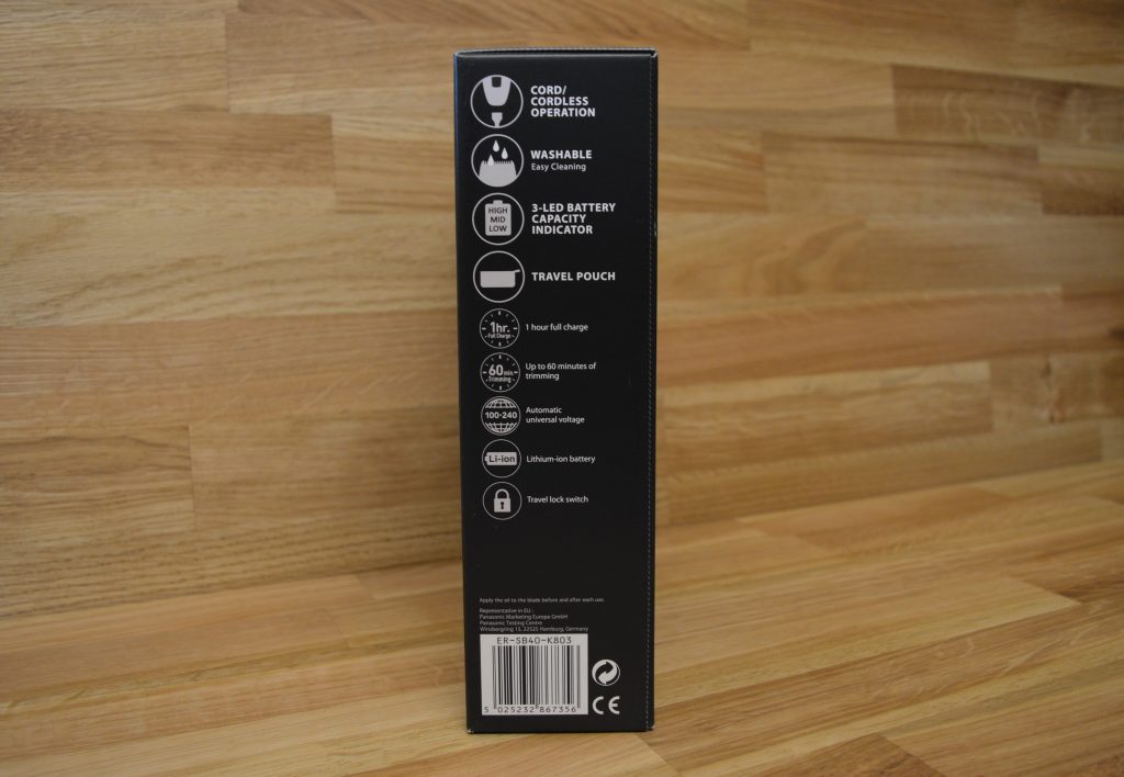 Panasonic ER-SB40 Bartschneider Verpackung Seitenansicht Rechts