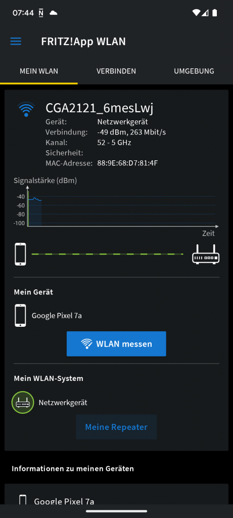 App des AVM FRITZ! 2400 WLAN-Repeaters