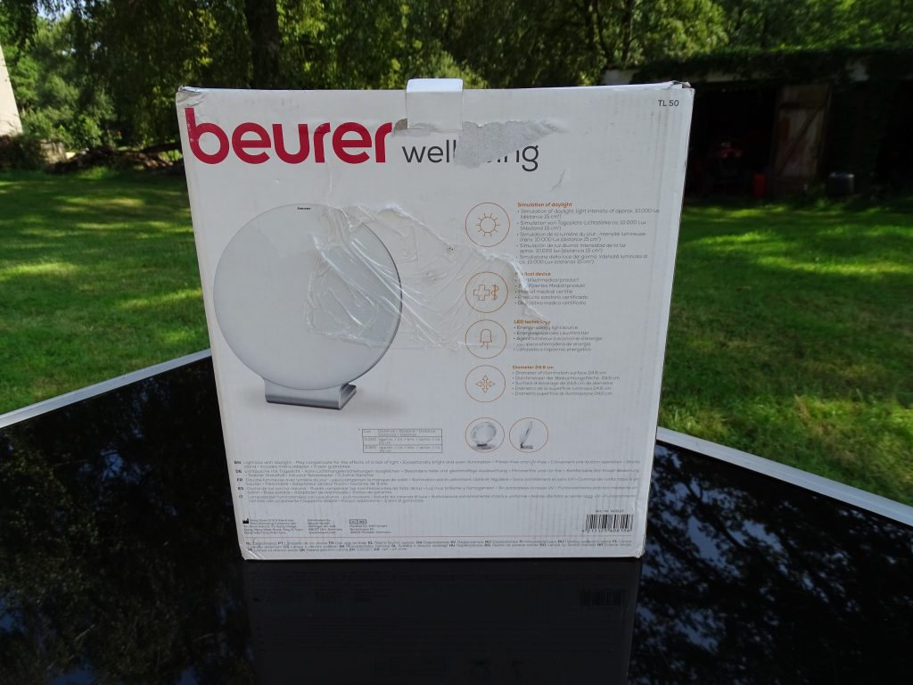 Beurer TL 50 Verpackung Rückseite