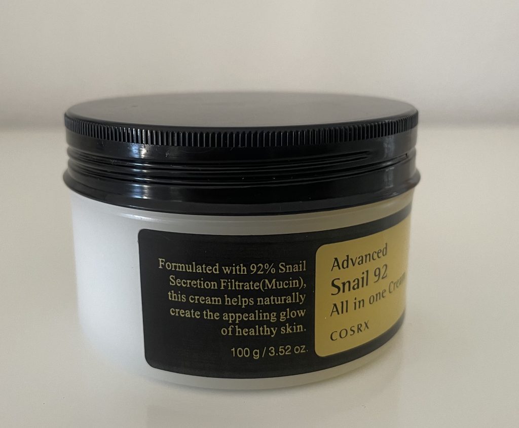 COSRX Advanced Snail 92 All in One Cream Gesichtscreme Inhaltsstoffe auf dem Tiegel