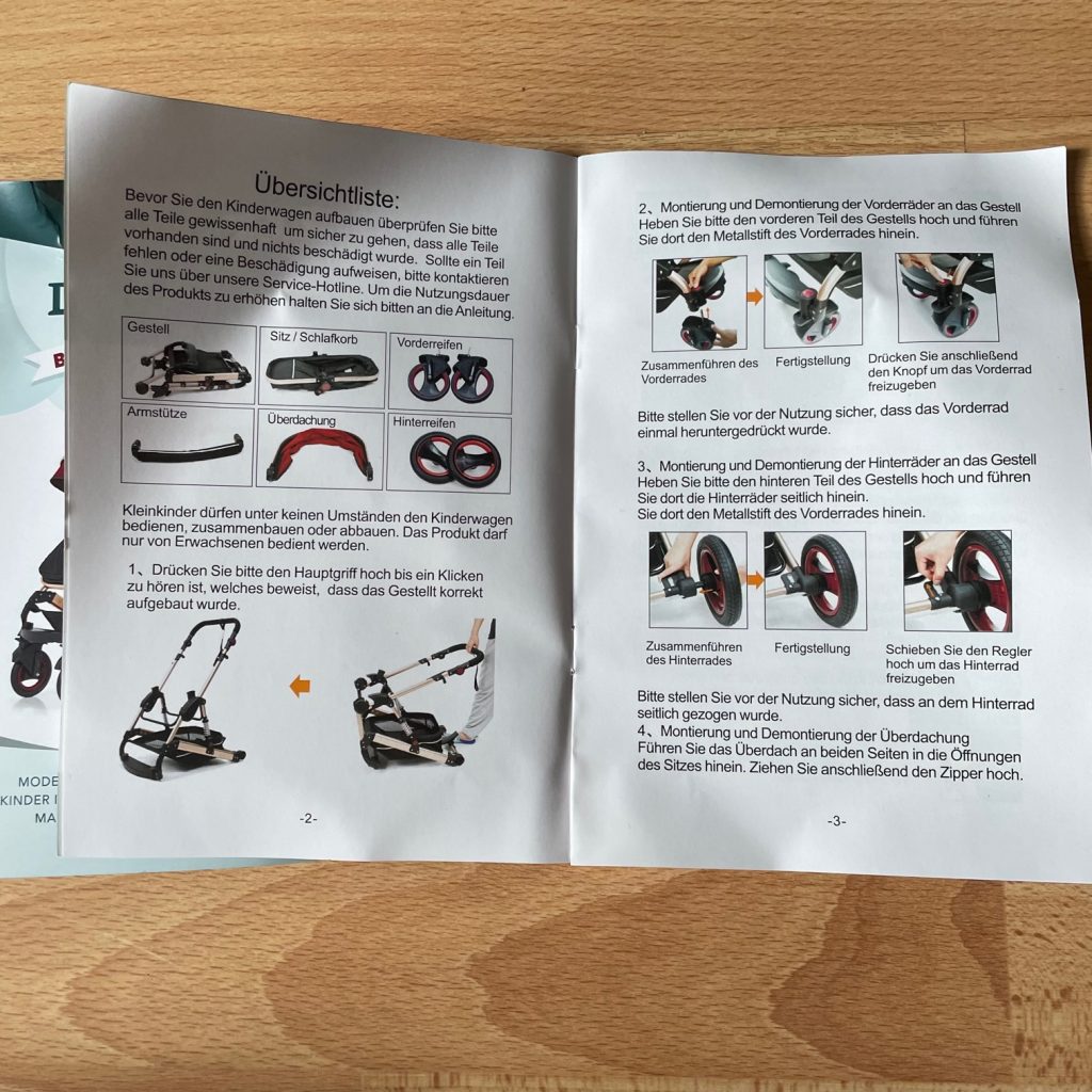 Daliya Bambino Kombikinderwagen Bedienungsanleitung