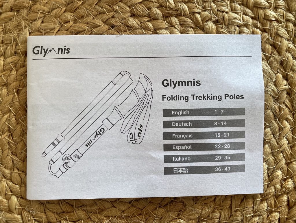 Glymnis TP-7501 Wanderstöcke Bedienungsanleitung