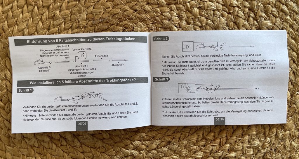 Glymnis TP-7501 Wanderstöcke Montageanleitung